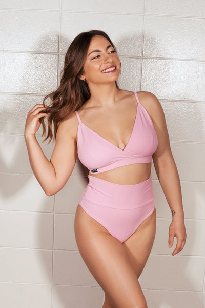 Bas de maillot couvrant rose